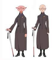 バルバレイ・ロゼ（CV：高島雅羅）。左はハダカデバネズミ獣人化した姿。