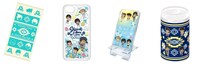 さざ波編で販売されるグッズ一覧。左からバスタオル、スマートフォンケース、スマートフォンスタンド、ウェットティッシュ。