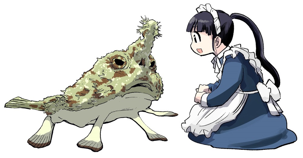 フウリュウウオとポン子。 (c)矢寺圭太／小学館