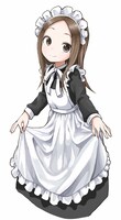 ポン子のメイド服を着用した高木さん。 (c)山本崇一朗／小学館
