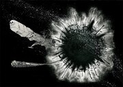 「アルカディア号と999号（イラスト入り）」版画 (c)松本零士