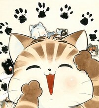 「ミーくん」版画 (c)松本零士