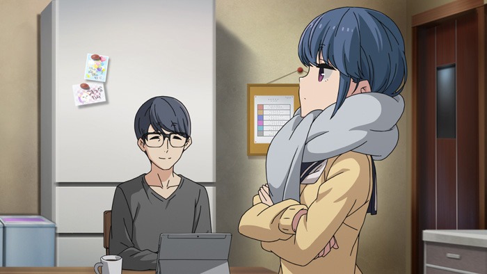 新作アニメーション「SPECIAL EPISODE サウナとごはんと三輪バイク」より。左奥が志摩渉。
