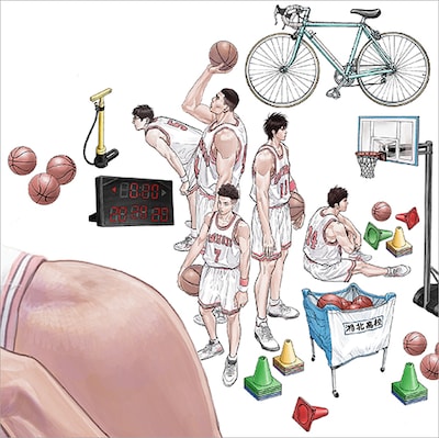 「PLUS / SLAM DUNK ILLUSTRATIONS 2」の裏表紙イラスト。(c)井上雄彦 I.T.Planning,Inc.