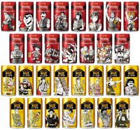 「こちら葛飾区亀有公園前派出所」のイラストがデザインされた「ワンダ」シリーズの限定缶一覧。