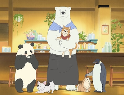 「織田シナモン信長」×「しろくまカフェ」コラボイラスト (c)目黒川うな/NSP,織田シナモン信長製作委員会 (c)ヒガアロハ/しろくまカフェ製作委員会 2012