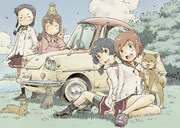 「ぜっしゃか！‐私立四ツ輪女子学院絶滅危惧車学科‐」イラスト。左から小手指やよい（CV：井澤詩織）、美間乃々香（CV：高野麻里佳）、木暮柚葉（CV：高橋李依）、百瀬莉子（CV：和氣あず未）。