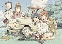 「ぜっしゃか！‐私立四ツ輪女子学院絶滅危惧車学科‐」イラスト。左から小手指やよい（CV：井澤詩織）、美間乃々香（CV：高野麻里佳）、木暮柚葉（CV：高橋李依）、百瀬莉子（CV：和氣あず未）。