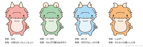 「かいじゅうせかいせいふく」キャラクター紹介。