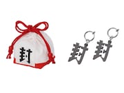 左から「花子くんの巾着」、「封イヤリング」。