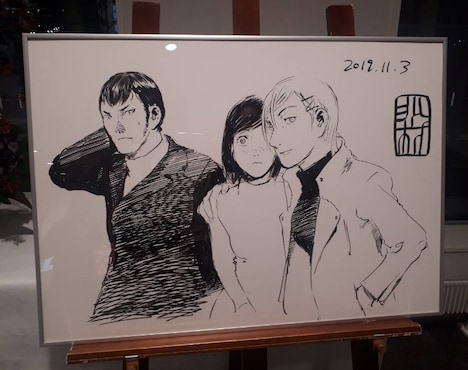 上巻封入の応募券で当たる直筆B2イラスト。