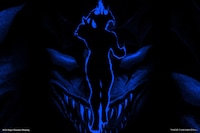 「デビルマン」×Ground Yのコラボアイテム着用イメージ。