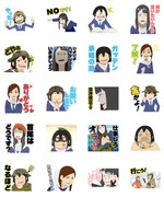 TVアニメ「映像研には手を出すな！」のLINEスタンプの一部。