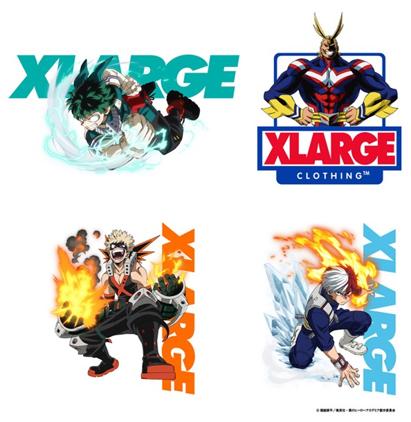 「僕のヒーローアカデミア」とXLARGEのコラボアイテムに使用されている描き下ろしビジュアル。