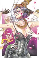 「紅椿」1巻のカバーイラストカード。