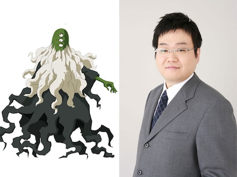 幽李の設定画と同キャラクターを演じる蓮岳大。