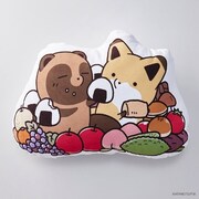 「満腹なタヌキとキツネ お昼寝まくら」