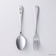 「満腹なタヌキとキツネ カトラリーセット」