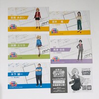 コラボデザート・コラボドリンクの注文でもらえるキャラクター名刺（第1弾・全5種）。