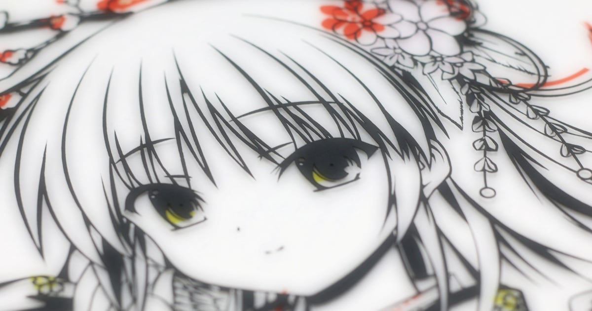 放送10周年迎えた「Angel Beats!」“天使”が着物纏う切り絵、2日間限定 