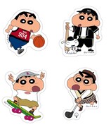 「クレヨンしんちゃん」×SPINNSのステッカー。
