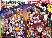週刊少年チャンピオン23号巻頭カラーの、「吸血鬼すぐ死ぬ」扉ページ。