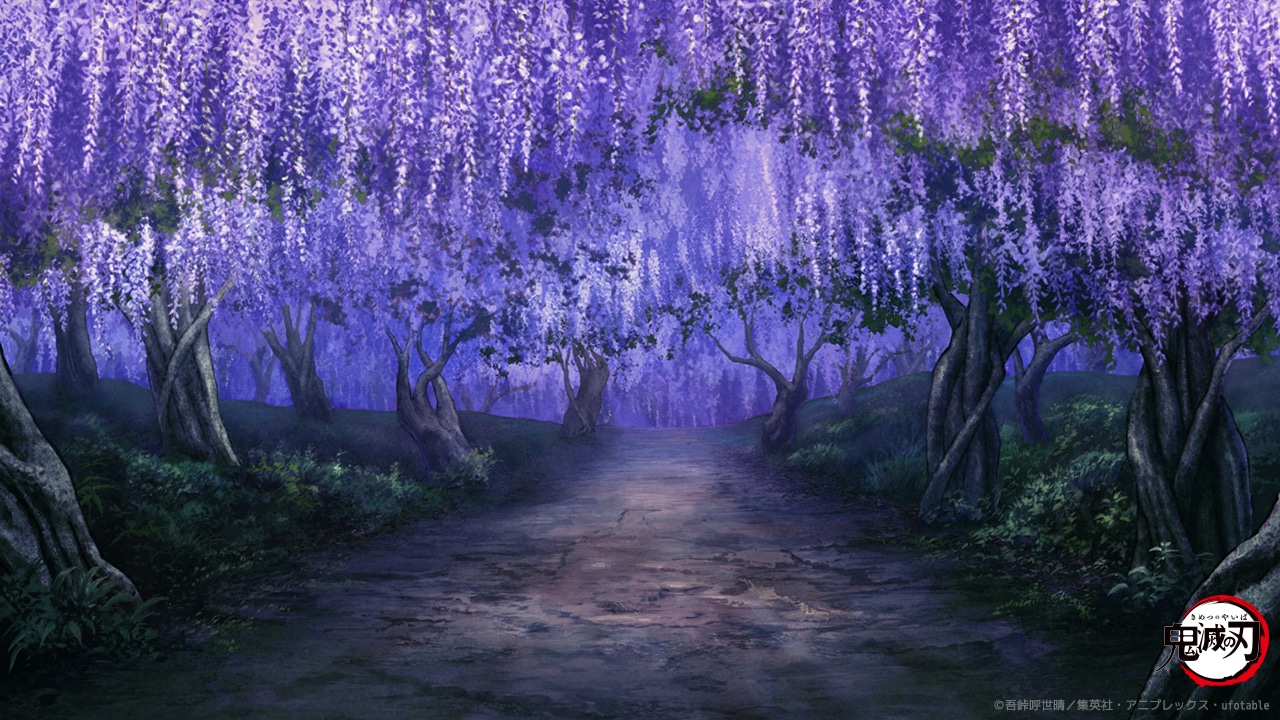 アニメ「鬼滅の刃」のビデオ通話用背景素材。