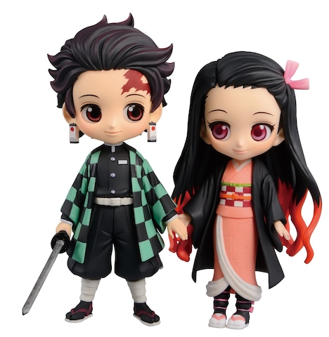 23巻同梱版に付属する炭治郎、禰豆子のフィギュア。(c)吾峠呼世晴/集英社