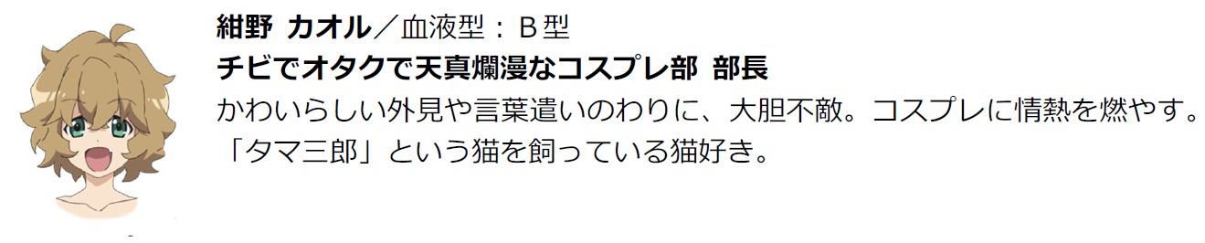 紺野カオルのプロフィール。