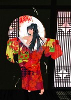 「かみくじむら」のカラーイラスト。