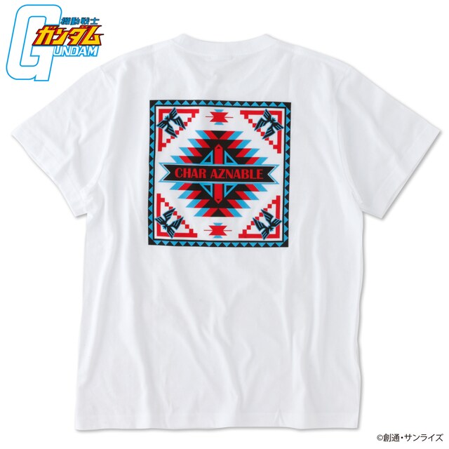 「機動戦士ガンダム ネイティブ柄企画 Tシャツ シャア・アズナブル」背面