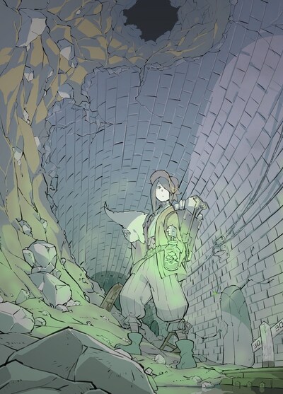 「クラユカバ」短編小説の表紙イラスト（線画）。