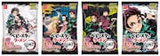 「鬼滅の刃 ベビースターラーメン（梅昆布おにぎり味）」のパッケージ全4種類。