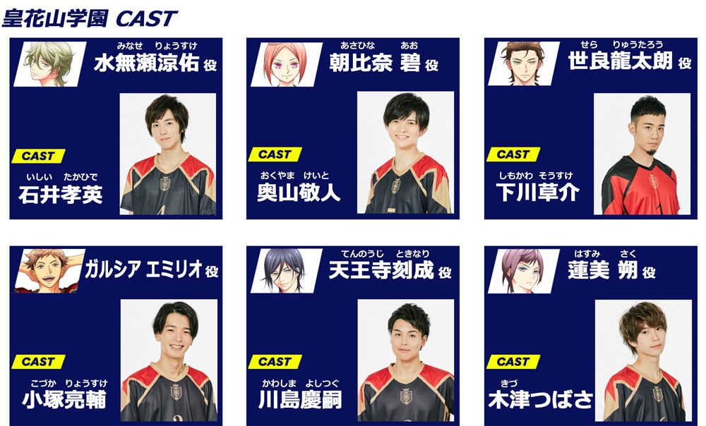 皇花山学園高等部のキャスト。