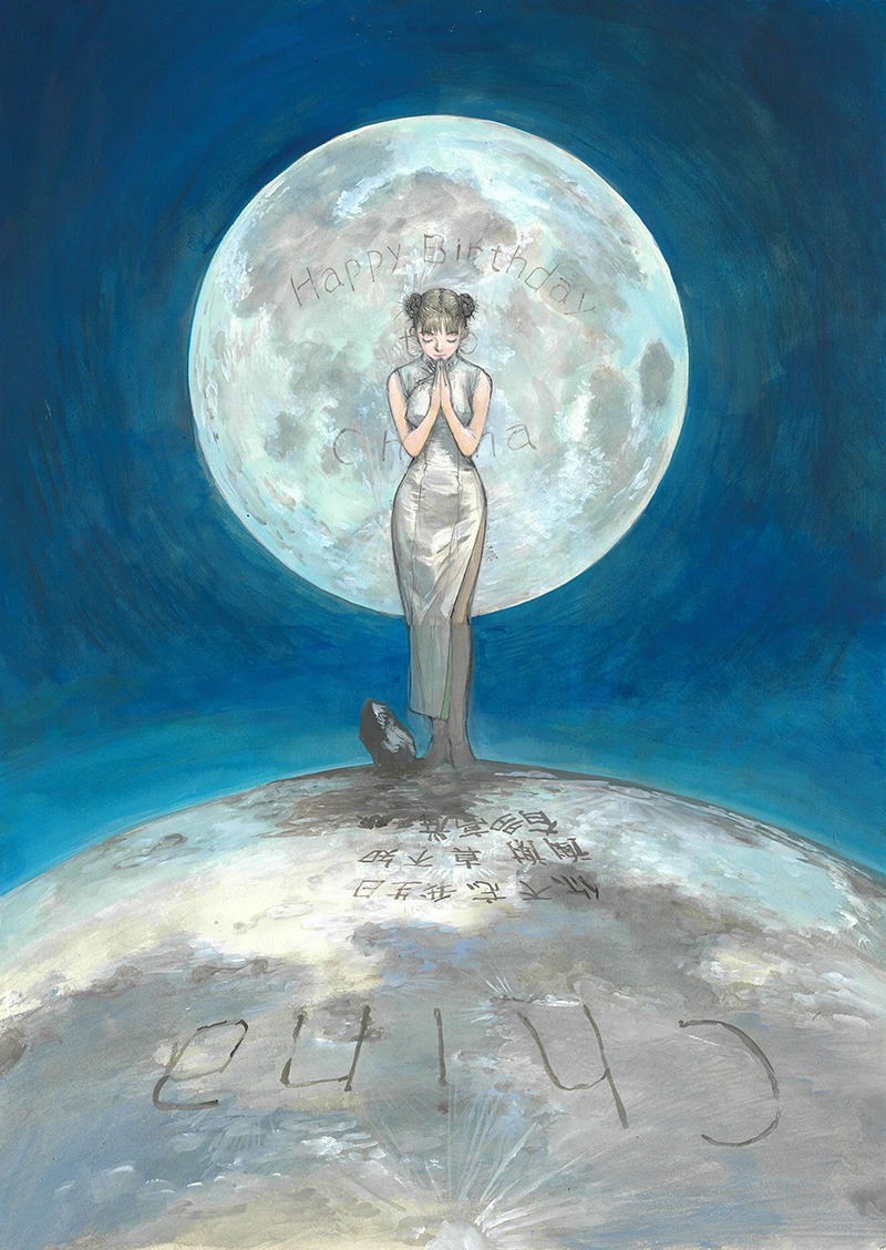 「チャイナさんの憂鬱」の複製原画。