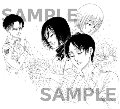 諫山創「進撃の巨人」の色紙。