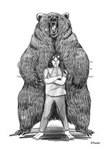 「裸一貫！ つづ井さん」2巻をくまざわ書店で購入するともらえる描き下ろしイラストカード。