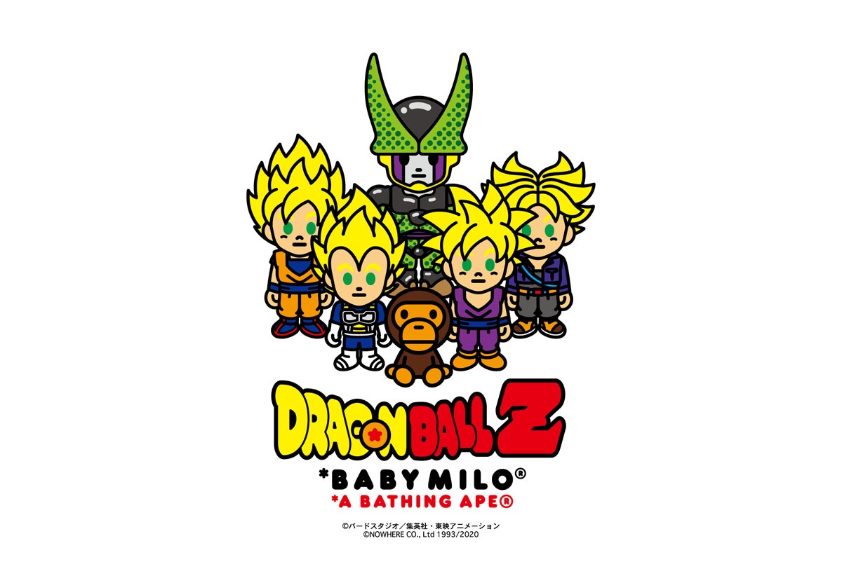 アニメ「ドラゴンボールZ」とA BATHING APEのコラボビジュアル。