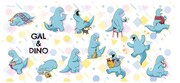 「ギャルと恐竜 フルカラーマグカップ」のデザイン。