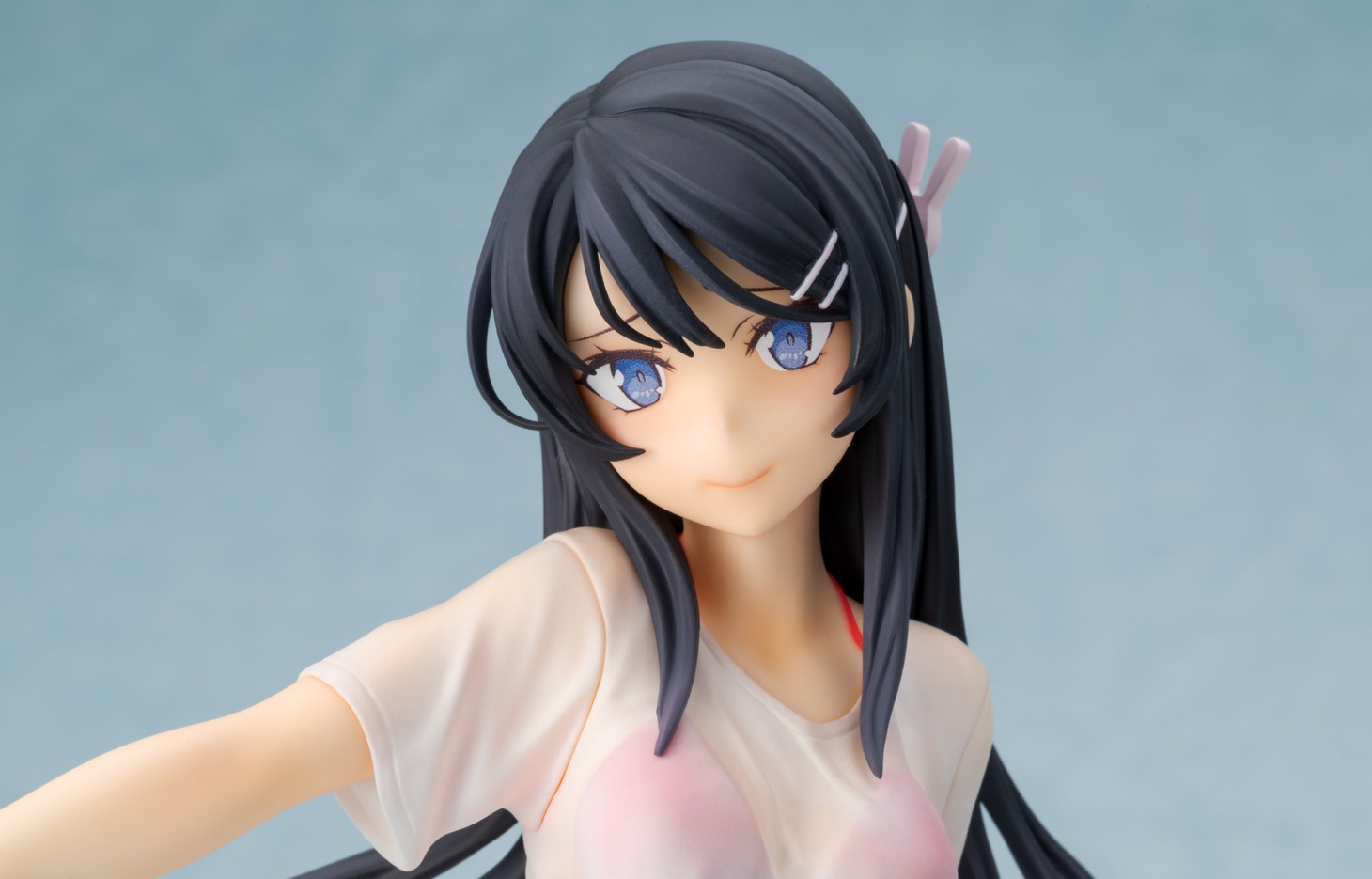 「1/7スケール塗装済み完成品フィギュア 青春ブタ野郎はバニーガール先輩の夢を見ない 桜島麻衣 水鉄砲デートver.」キャラアニ.com限定の購入特典「表情変えパーツ」。