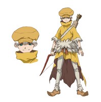 西園寺羽京。司・氷月と共に司帝国の3トップに数えられるほどの実力者の弓使い。石化前は自衛官で潜水艦のソナーマンだった。弓の腕と聴力を見込まれ、司帝国では主に見張りなどを担当している。