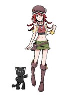 シキ（CV：鉢嶺杏奈）。服装にはかなり気をつかっている15歳のおしゃれな少女。手作りのネコのぬいぐるみをいつも持ち歩いている。