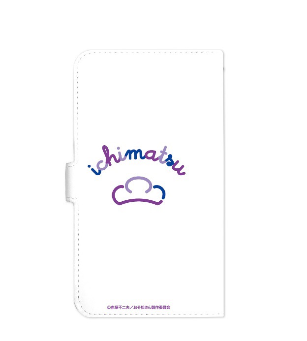 「一松 ラインアート 手帳型スマホケース」の裏面。