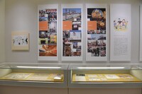 常設展示室「町子の生涯」の様子。