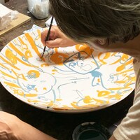 「ゆるヒラ皿」制作風景（陶芸協力：kamakura 山陶芸工房）