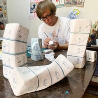 制作風景（陶芸協力：kamakura 山陶芸工房）