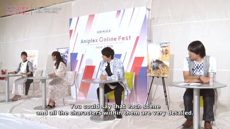 左から川澄綾子、下屋則子、島崎信長、鶴岡聡。