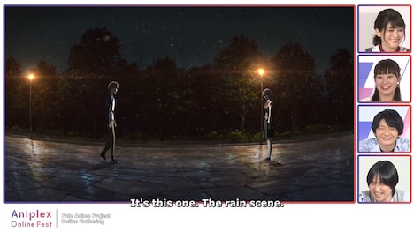 劇場版「『Fate/stay night [Heaven's Feel]』II.lost butterfly」のシーンを観る一同。