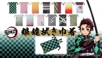 「鬼滅の刃」のキャラクターをモチーフにした「眼鏡拭き巾着」。