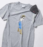 「ジーパン女子×江口寿史 Tシャツ 接触冷感マスク付き」グレー